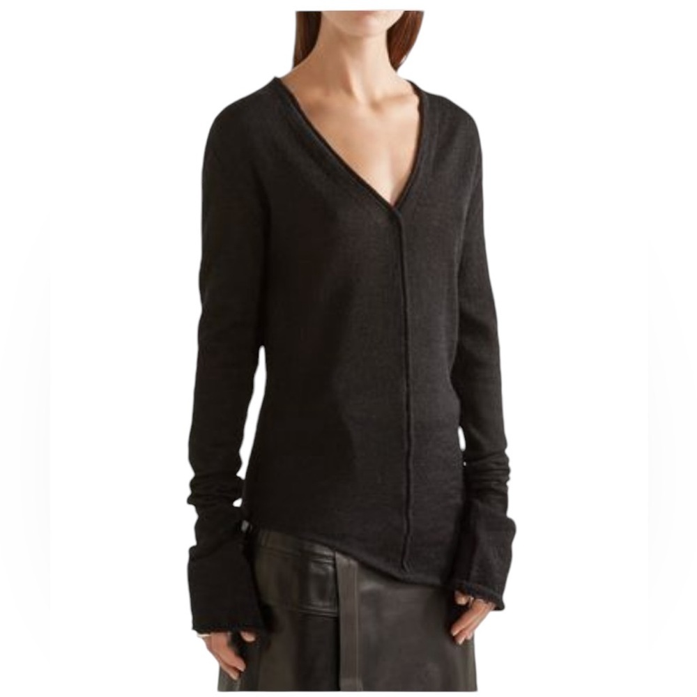 Acne Studios Jaden Black Alpaca Asymmetrical Top